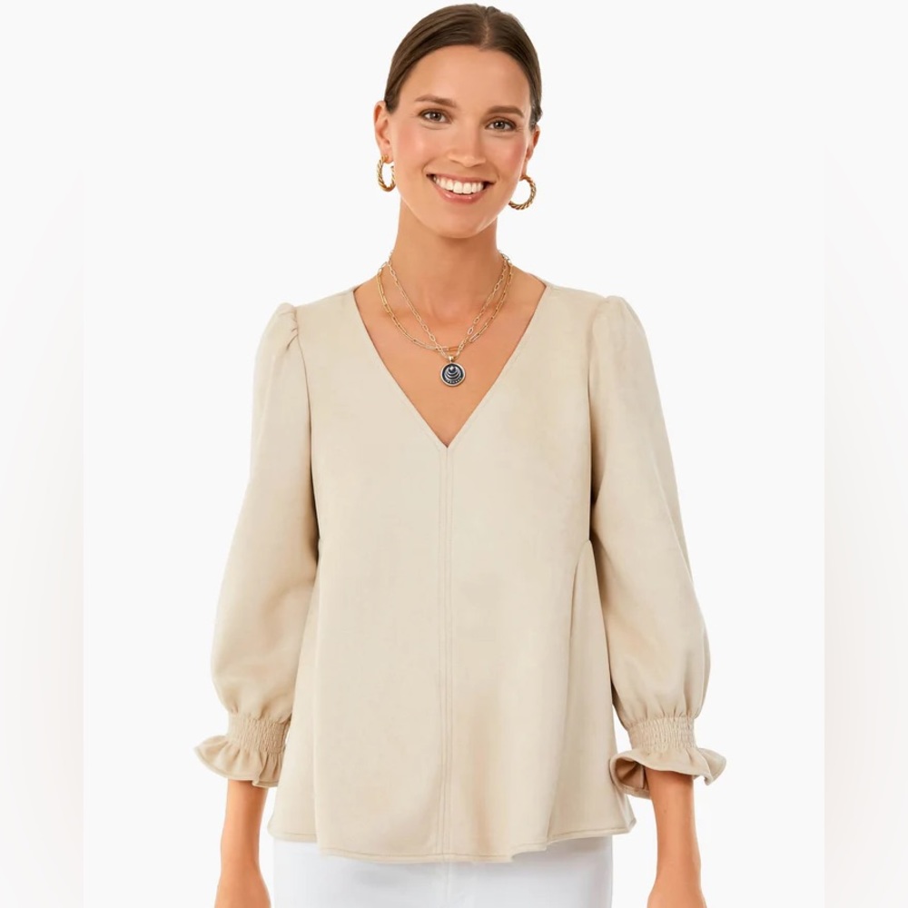 Tuckernuck Bone Suede Easton Blouse - NWT